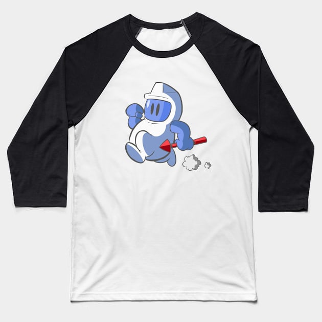 Dig Dug Tee Baseball T-Shirt by CHILLFORTRESS